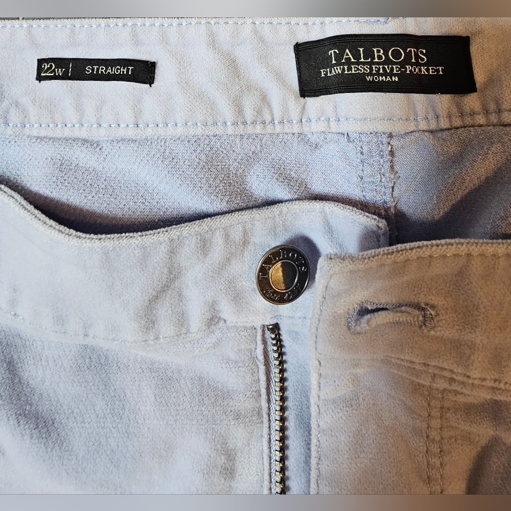 Talbots Baby Blue Velvet Pants Size 22 - Picture 2 of 6